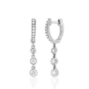 EF Collection bezel drop earrings